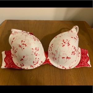 HOLIDAY Cacique Cotton Lace Plunge Bra 42C